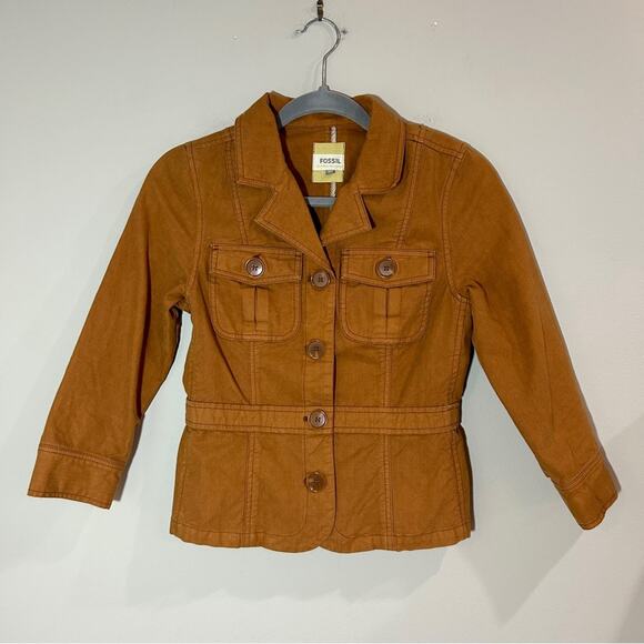 Vintage Y2K Fossil Brown Utility Jacket - Picture 1 of 7